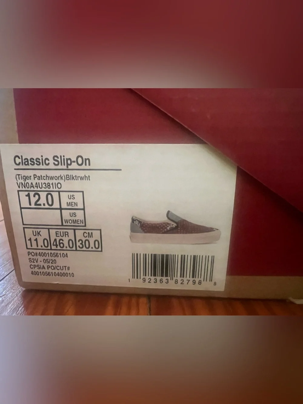 Vans Classic Slip-On Tiger Patchwork Shoes | Men’s Size 12 | New in Box